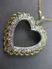 ANTIQUE LARGE .66CT OLD MINE DIAMOND 14KT 2TONE GOLD OPEN HEART PENDANT #20124