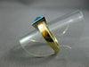 ESTATE WIDE 2.0CT AAA EXTRA FACET BLUE TOPAZ 14K TWO TONE GOLD SQUARE RING #1018