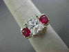 ESTATE LARGE 3.30CT DIAMOND & AAA RUBY 14K WHITE GOLD 3D CLASSIC ENGAGEMENT RING