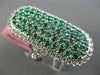 EXTRA LARGE 2.17CT DIAMOND & COLOMBIAN EMERALD 18K WHITE GOLD FILIGREE OVAL RING