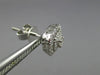 ESTATE .50CT DIAMOND 14KT WHITE GOLD 3D SQUARE DOUBLE HALO ROUND STUD EARRINGS