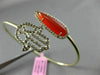 ESTATE .68CT CHOCOLATE FANCY DIAMOND & AAA AGATE 14K YELLOW GOLD BANGLE BRACELET