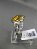 ESTATE 2.87CT DIAMOND & CITRINE 14KT WHITE GOLD 3D RECTANGULAR DIAGONAL FUN RING