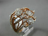 ESTATE LARGE 1.56CT DIAMOND 18KT ROSE GOLD 3D MULTI ROW CRISS CROSS FLOWER RING
