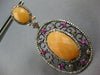 30.46CT MOCHA DIAMOND PINK SAPPHIRE & ORANGE AGATE 14K ROSE BLACK GOLD EARRINGS