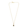 1.37CT DIAMOND & AAA SAPPHIRE 14KT YELLOW GOLD 3D PEAR SHAPE HALO LOVE NECKLACE