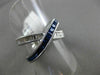 ESTATE WIDE 1.85CT DIAMOND & AAA SAPPHIRE 14KT WHITE GOLD MILGRAIN X LOVE RING