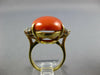 EXTRA LARGE .55CT DIAMOND & AAA CORAL 18KT 2 TONE GOLD CLASSIC OVAL & ROUND RING
