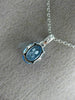 ESTATE 2.51CT DIAMOND & AAA BLUE TOPAZ 14KT WHITE GOLD 3D OVAL FLOATING PENDANT