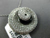 ESTATE LARGE 1.34CT DIAMOND & ONYX 18KT WHITE GOLD SWIRL SHELL FLOATING PENDANT
