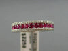 ESTATE .64CT DIAMOND & RUBY 18KT ROSE GOLD SEMI ETERNITY 3 ROW ANNIVERSARY RING