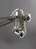 ESTATE 1.10CT DIAMOND & SAPPHIRE 14KT WHITE GOLD 3D PAVE ETOILE X LOVE EARRINGS