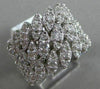 ESTATE LARGE 2.0CT DIAMOND 14KT WHITE GOLD MULTI ROW MULTI LEAF ANNIVERSARY RING