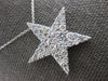LARGE .90CT DIAMOND 14KT WHITE GOLD 3D CLASSIC STAR FLOATING PENDANT #27840