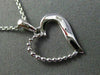 ESTATE SMALL .03CT DIAMOND 14KT WHITE GOLD OPEN HEART FILIGREE FLOATING PENDANT