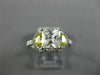 ESTATE 2.19CT DIAMOND & AAA YELLOW SAPPHIRE 14KT WHITE GOLD 3D ENGAGEMENT RING