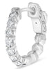 .71CT DIAMOND 14KT WHITE GOLD 8 STONE SHARED PRONG HUGGIE HOOP HANGING EARRINGS