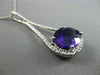 ESTATE X LARGE 4.69CT DIAMOND & AAA AMETHYST 14KT WHITE GOLD PEAR SHAPE PENDANT