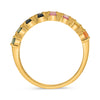 .96CT DIAMOND & AAA MULTI COLOR SAPPHIRE 14KT YELLOW GOLD ROUND RAINBOW FUN RING