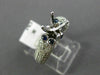 ESTATE .88CT DIAMOND & SAPPHIRE 14KT WHITE GOLD PAVE SEMI MOUNT ENGAGEMENT RING