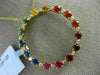 LARGE 1.20CT DIAMOND MULTI COLOR SAPPHIRE 14K YELLOW GOLD CIRCLE OF LIFE PENDANT