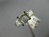 ESTATE .50CT DIAMOND 14KT WHITE GOLD 3 STONE SEMI MOUNT ENGAGEMENT RING #342
