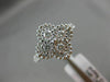 ESTATE WIDE .64CT DIAMOND 18K WHITE GOLD 4 STONE FILIGREE FLOWER SQUARE FUN RING