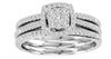 ESTATE 0.5CT DIAMOND 14KT WHITE GOLD MULTI ROW SQUARE HALO CLUSTER LOVE RING