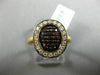 ESTATE .48CT DIAMOND & ORANGE SAPPHIRE 18KT ROSE & BLACK GOLD PAVE PROMISE RING