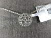 ESTATE .53CT DIAMOND 18KT WHITE GOLD ROUND CLUSTER HALO CLASSIC FLOATING PENDANT