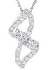 .47CT DIAMOND 18KT WHITE GOLD DOUBLE SOLITAIRE CROSS CROSS INFINITY LOVE PENDANT