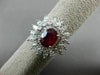 ESTATE LARGE 4.35CT DIAMOND & AAA RUBY 18KT WHITE GOLD ENGAGEMENT COCKTAIL RING