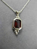 ESTATE .50CT AAA GARNET 14K WHITE GOLD SOLITAIRE OCTAGON FLOATING PENDANT #22982