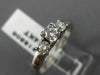 ESTATE .56CT ROUND DIAMOND 14KT WHITE GOLD 3 STONE SQUARE ENGAGEMENT RING #18806