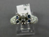 ESTATE .88CT DIAMOND & SAPPHIRE 14KT WHITE GOLD PAVE SEMI MOUNT ENGAGEMENT RING