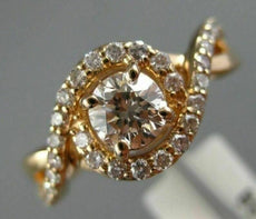 ESTATE .92CT WHITE & PINK DIAMOND 14K ROSE GOLD 3D INFINITY HALO ENGAGEMENT RING