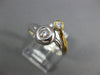 WIDE .36CT DIAMOND 18KT WHITE & YELLOW GOLD 3D TWO STONE BEZEL LOVE RING #1108