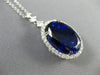 ESTATE EXTRA LARGE 32.4CT DIAMOND & AAA TANZANITE 18K WHITE GOLD LARIAT NECKLACE