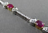 ANTIQUE WIDE 2.80CT DIAMOND & AAA RUBY 14KT TWO TONE GOLD TENNIS BRACELET #1456