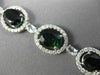 WIDE 21.17CT DIAMOND AQUAMARINE & TOURMALINE 18KT WHITE GOLD 3D TENNIS BRACELET