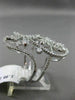 ESTATE MASSIVE 1.88CT DIAMOND 18KT WHITE GOLD 3D FLOWER OPEN FILIGREE FUN RING
