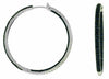 3.25CT AAA SAPPHIRE 14KT WHITE GOLD 3D INSIDE OUT CLASSIC HOOP HANGING EARRINGS