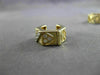 ESTATE 14KT TWO TONE GOLD HEXAGON ETOILE DOUBLE SIDED CZ HUGGIE EARRINGS #24343