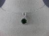 ESTATE 1.20CT DIAMOND & AAA GREEN GARNET 14KT WHITE GOLD ROUND INFINITY PENDANT