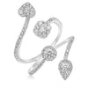 ESTATE LARGE 1.12CT DIAMOND 14KT WHITE GOLD 3D MULTI SHAPE CRISS CROSS FUN RING