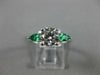 1.42CT DIAMOND & AAA COLOMBIAN EMERALD 14KT WHITE GOLD 3 STONE ENGAGEMENT RING