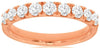 ESTATE 1.0CT DIAMOND 14KT ROSE GOLD 3D 9 STONE ROUND WEDDING ANNIVERSARY RING