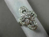 ESTATE WIDE .50CT DIAMOND 14KT WHITE GOLD 3D OPEN FILIGREE 3 STONE FLOWER RING