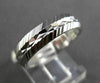 ANTIQUE WIDE 14K WHITE GOLD FILIGREE DIAMOND CUT WEDDING ANNIVERSARY RING #18936
