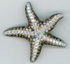 LARGE 2.26CT WHITE & CHOCOLATE FANCY DIAMOND 14KT WHITE GOLD 3D STARFISH PENDANT